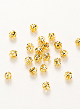 2024新款白贝母橄榄核双面凹隔片饰品手链14K18k金珠手工制作配件