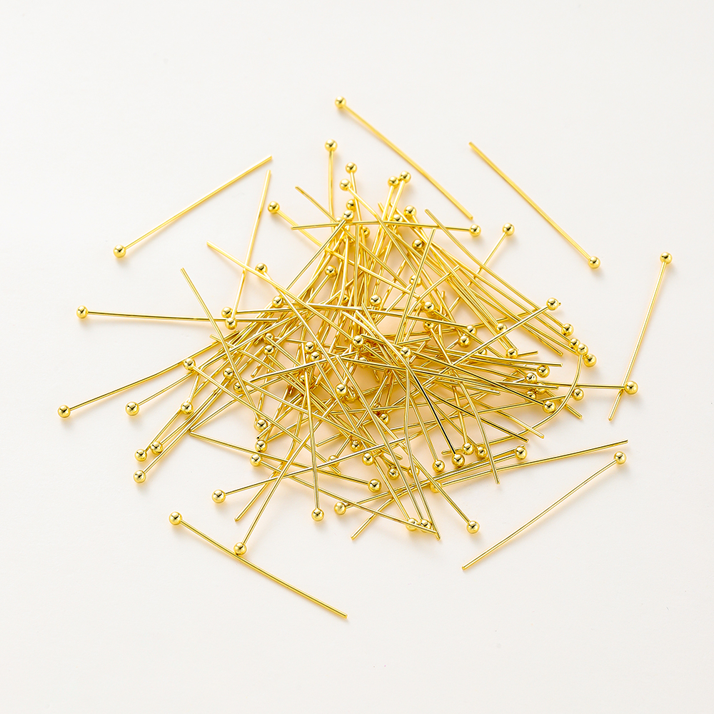 14k包金保色球头针串珠diy配件