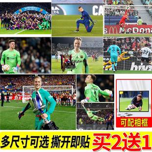 特尔施特根海报足球门将房间自粘墙贴卧室墙上壁纸寝室装饰画挂画
