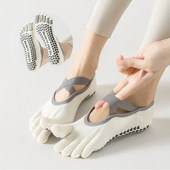 专业防滑五指健身袜子女普拉提室内运动袜舞蹈训练瑜伽短袜秋新款