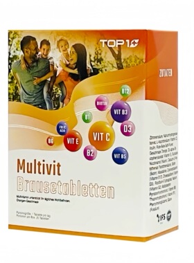 瑞士进口Top1PLUS高能素VC泡腾片复合维生素固体饮料20片/盒