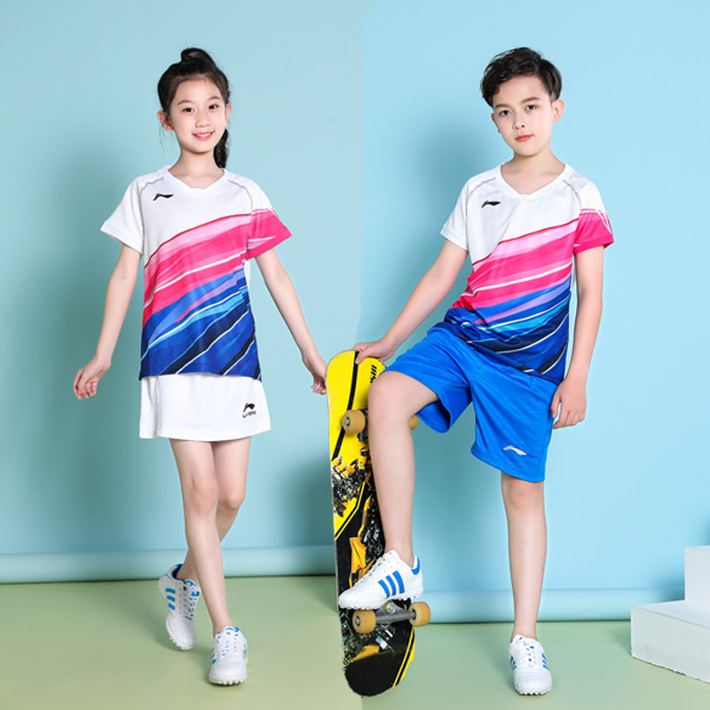 速干羽毛球服排球服男女童短袖图片