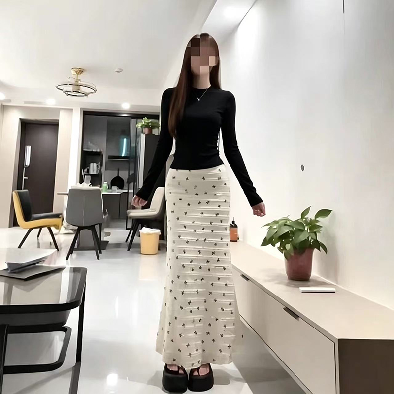 辣妹套装女秋短款长袖中长包臀半身裙两件套高个子韩系穿搭一整套
