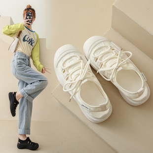 ins女学生休闲凉鞋 P801 百搭帆布鞋 新款 韩版 子夏季 女鞋 镂空小白鞋