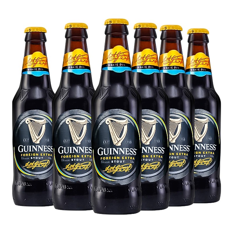 GUINNESS/健力士爱尔兰进口啤酒世涛黑啤330ml瓶装整箱