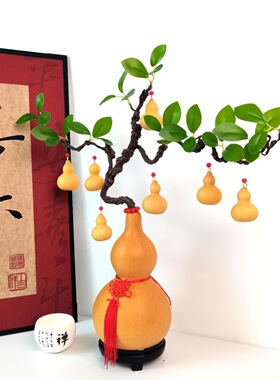 乔迁入伙天然葫芦打春办公室过年商铺卧室手工客厅招财祈福摆件