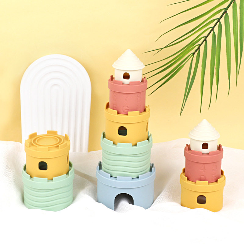 积木玩具婴儿6个月以上宝宝婴儿益智早教儿童层层叠套杯堆叠硅胶