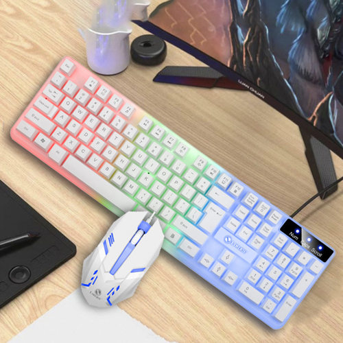 力镁GTX350发光键盘鼠标套装悬浮键盘机械手感电竞游戏鼠标键盘套