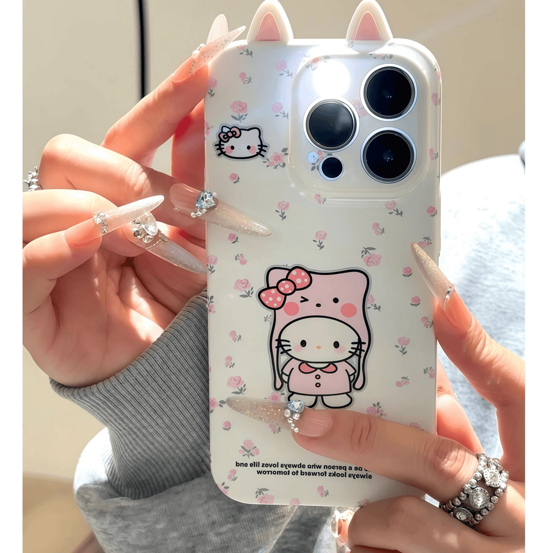 花粉kt猫耳朵适用苹果16手机壳女