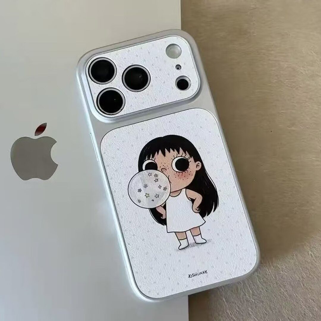 吹泡泡小玉卡通防摔皮纹手机壳图片