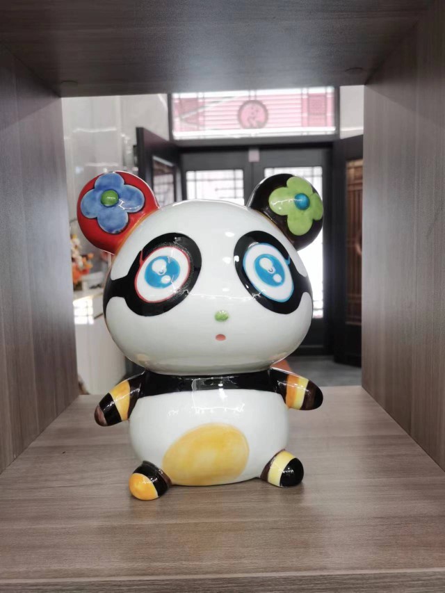 l村上隆熊猫v彩虹熊猫储钱罐murakami takashi玩偶摆件招财熊猫