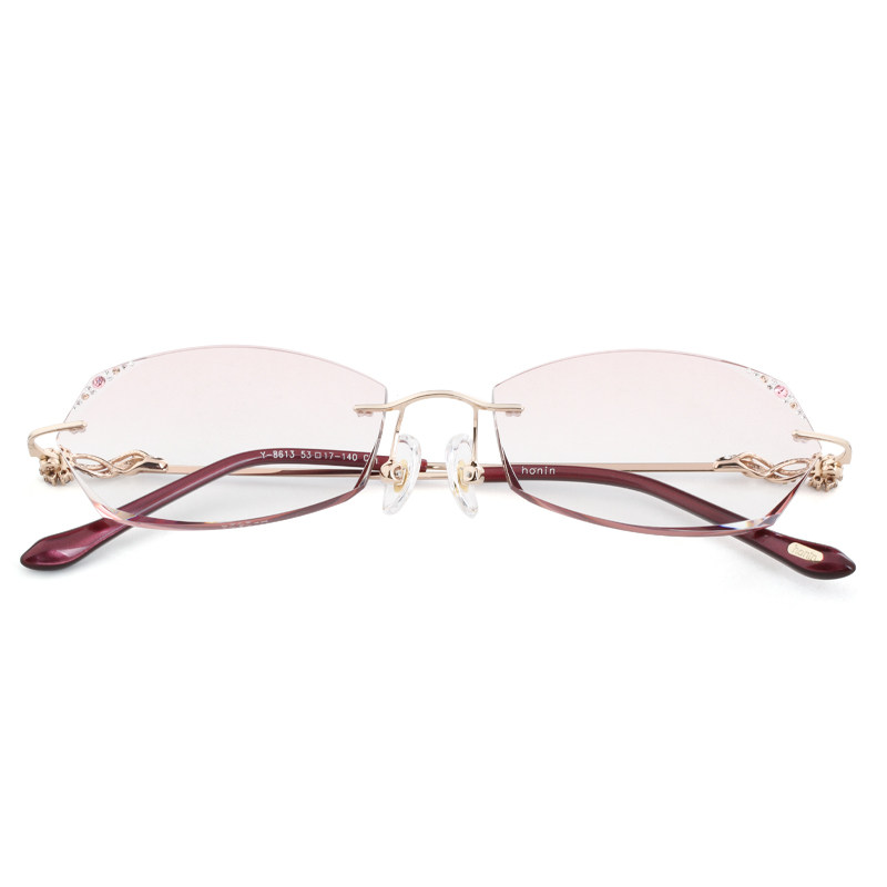 魅影眼镜幻影2624无框钻石切边近视有度数时尚简约百搭眼镜女款