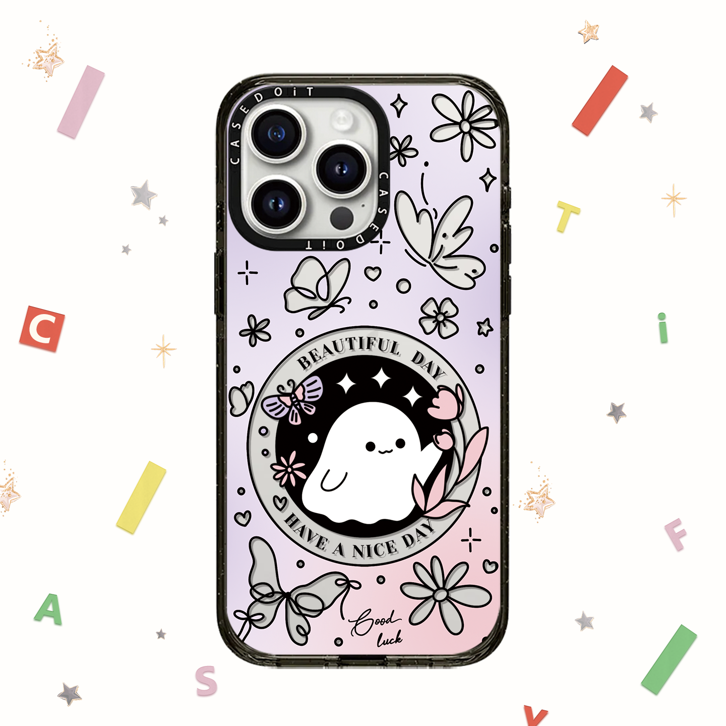 C家联名MagSafe磁吸花朵蝴蝶小幽灵适用iphone17手机壳16promax苹果15pro保护套14plus趣味13搞怪12少女Air