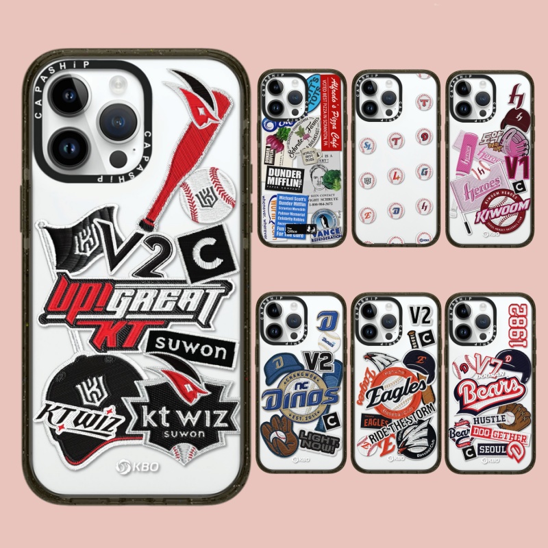 CASE适用苹果15iPhone14plus16亚克力黑边13promax17磁吸潮牌KBO2棒球手机壳12防摔11新款高级感tif保护套