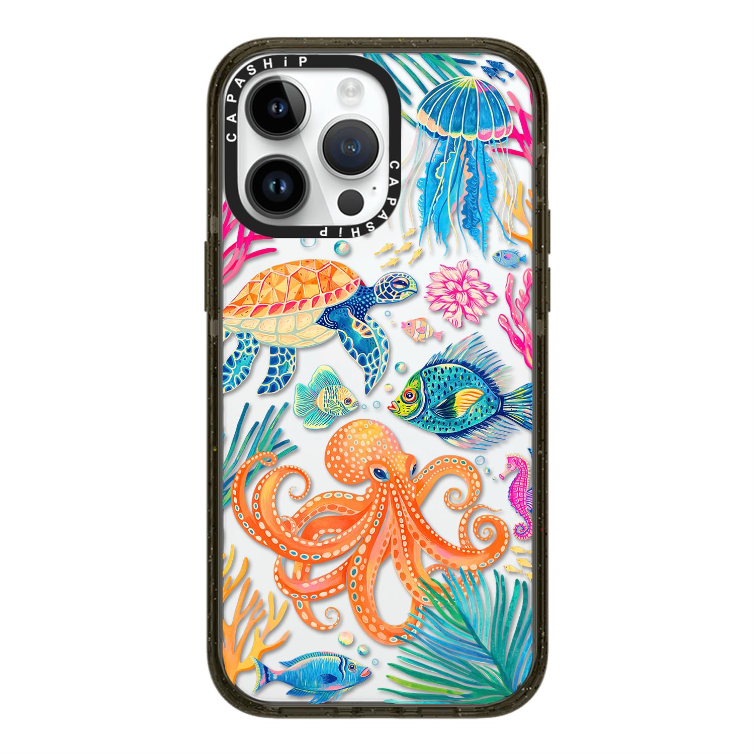 CASE适用苹果15iPhone14plus16亚克力13promax17Magsafe磁吸海底世界手机壳12防摔11新款高级感tif保护套