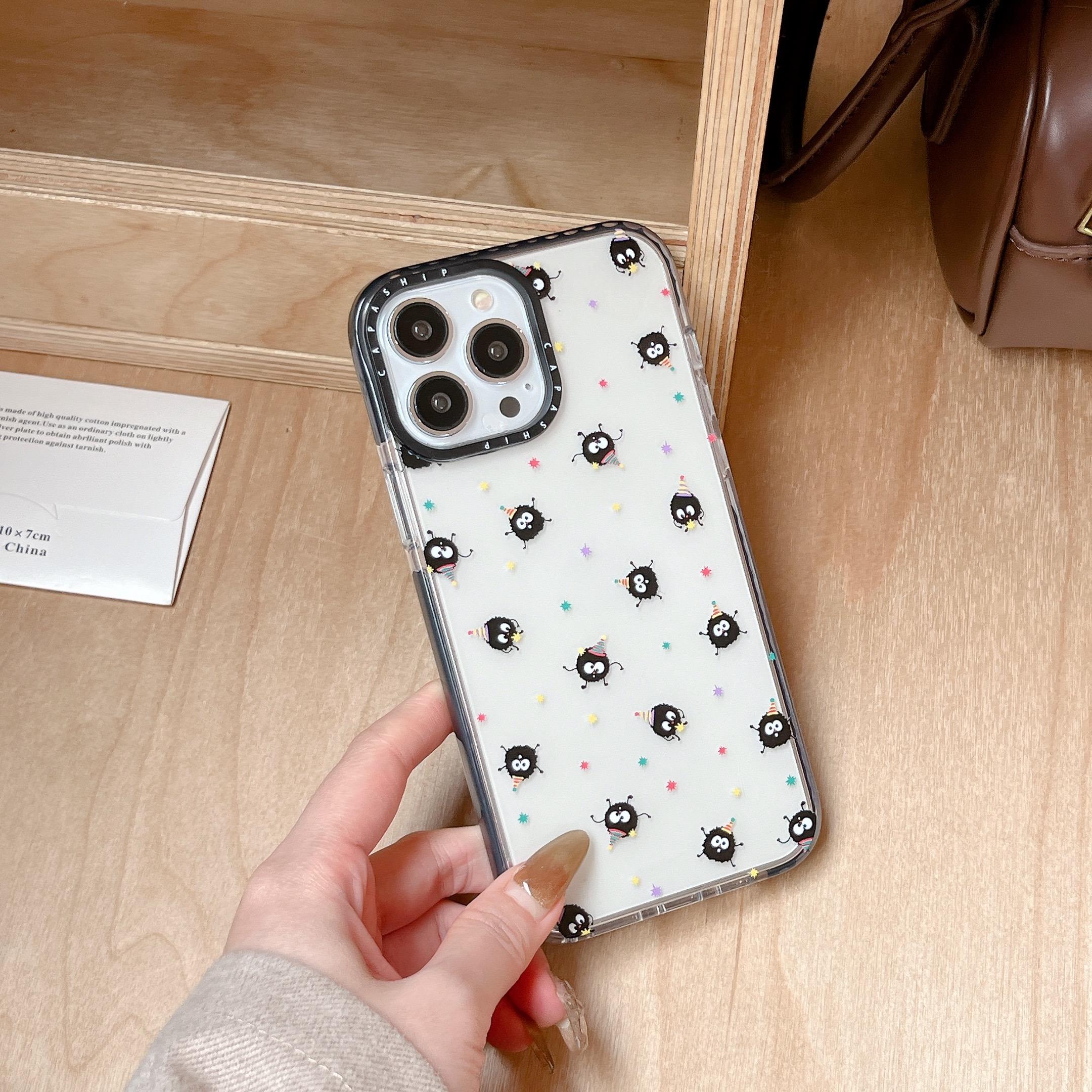 适用苹果15iPhone14plus16透明13promax17可爱卡通小煤球xsmax超火网红xr软手机壳12防摔11新款高级感保护套