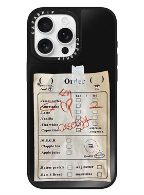 CASE适用苹果15iPhone14plus16黑色镜面13promax17磁吸汉堡咖啡创意xr手机壳12防摔11新款xs高级感tif保护套
