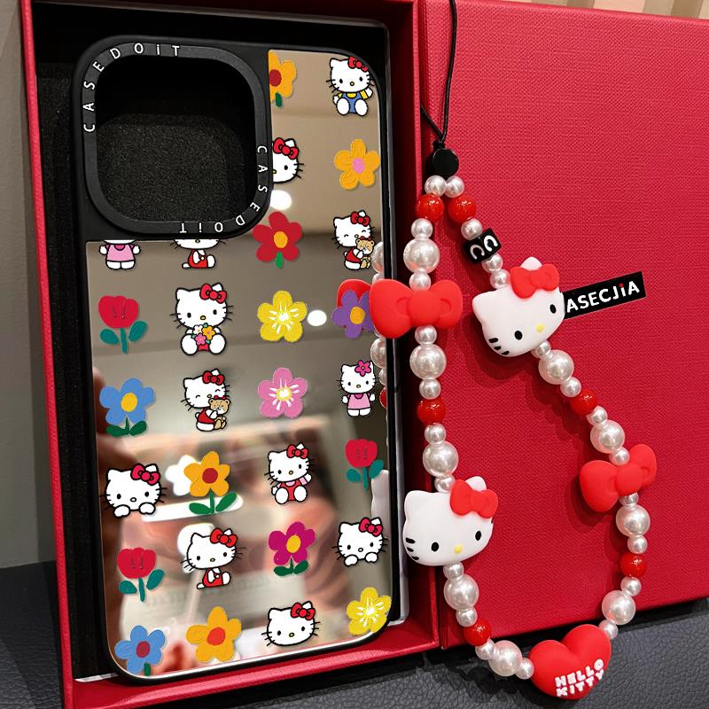 C家联名MagSafe磁吸油画花朵Kitty猫适用iphone17手机壳16promax苹果15pro镜面保护套14plus新款13少女Air12