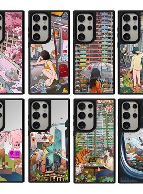 香港Vivan微微安作品插画手机壳磁吸magsafe镜面防摔保护套适用于三星Galaxy S25ultra/S25/S24/S23ultra可爱