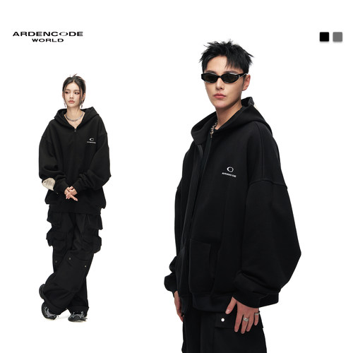 ARDENCODE男女 无限基础宽松重磅纯棉卫衣面料拉链帽衫外套H4版型