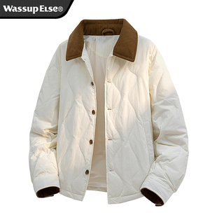 羽绒服男轻薄翻领保暖棉袄女外套 新款 WASSUP ELSE官方旗舰店冬季