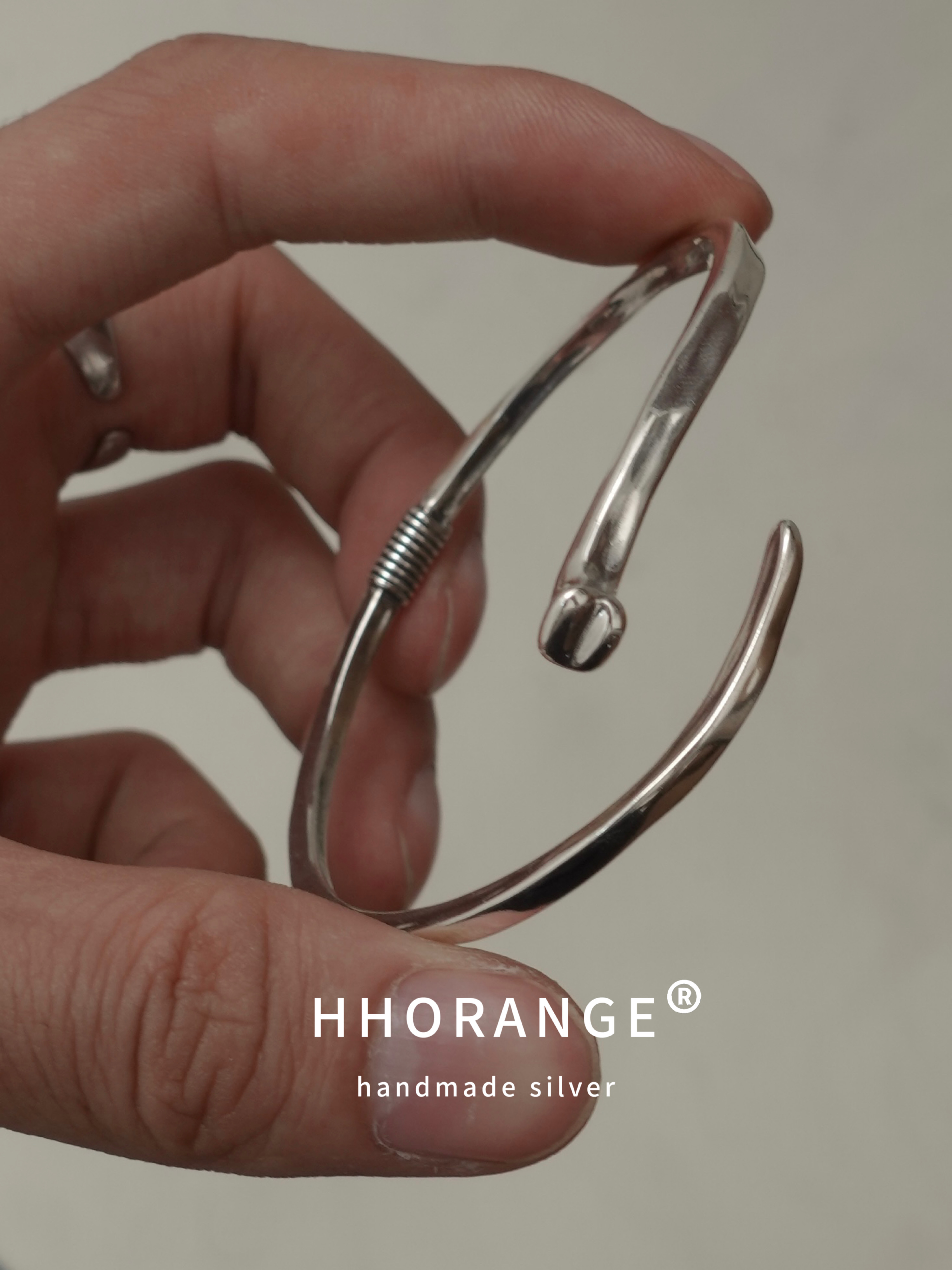 HHORANGE极简中性银原创手环