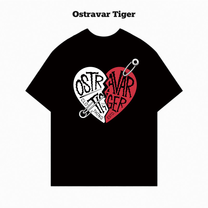 2026新款Ostravar Tiger美式字母印花男女情侣装纯棉短袖t恤