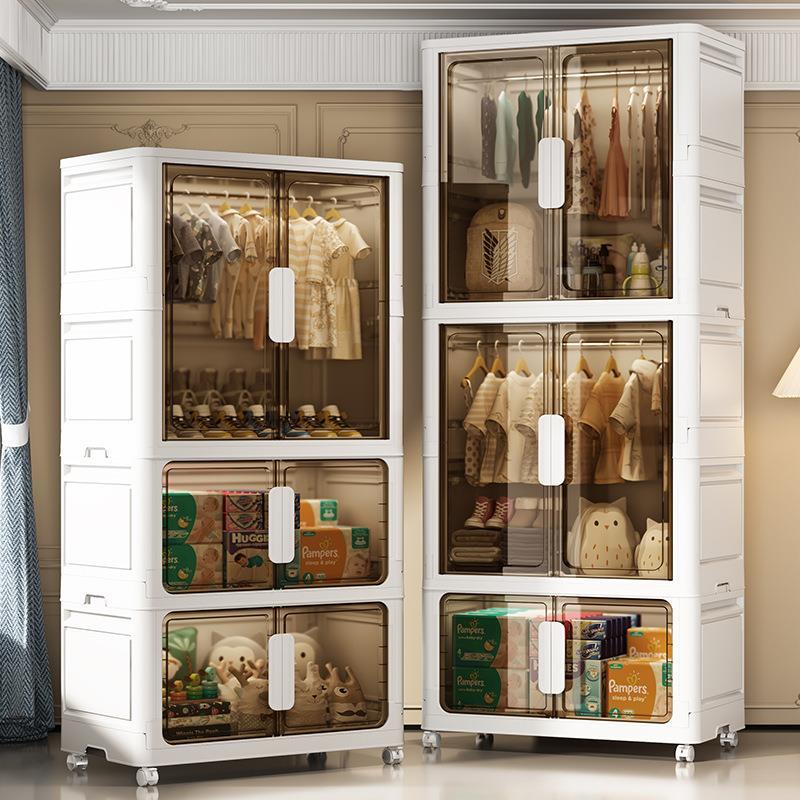 --CM宽婴儿挂衣儿童家用储物柜简易双开门卧室宝宝衣柜收纳配件