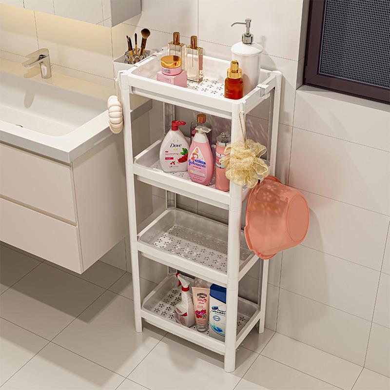 浴室卫生间置物架多层塑料收纳架厕所洗手间小推车架子落地脸床笠