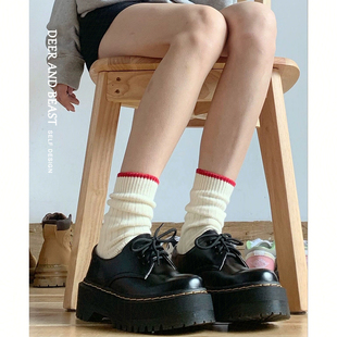 厚底小皮鞋女春天加绒黑色1461马丁靴女款英伦风女鞋子春夏学院风