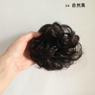 假头花盘发花苞卷发圈头饰女生假发蓬松凌乱头发自然假发圈丸子