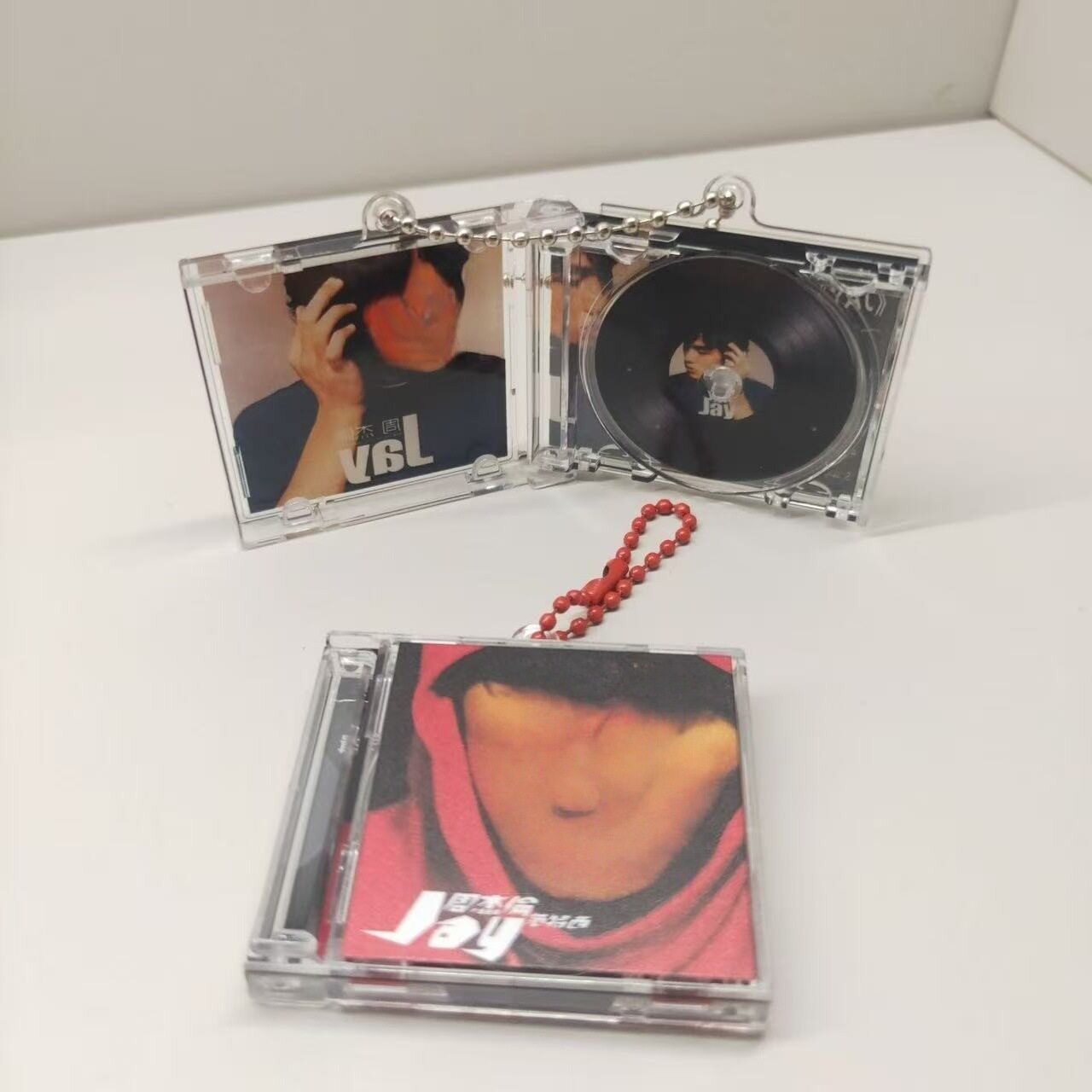 动漫演唱会音乐唱片挂件CD盘透明小CD盒联动迷你塑料钥匙扣