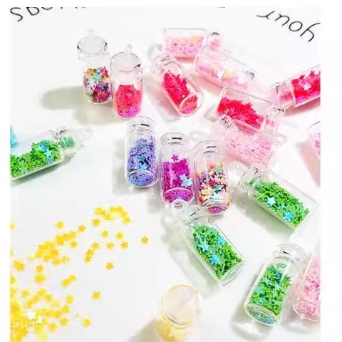 塑料分装瓶闪闪瓶子迷你收纳挂瓶玻璃瓶挂塑料塞混装造型高颜值