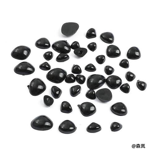 编织手工布娃娃公仔黑色动物眼睛发夹多尺寸diy配件三角鼻子