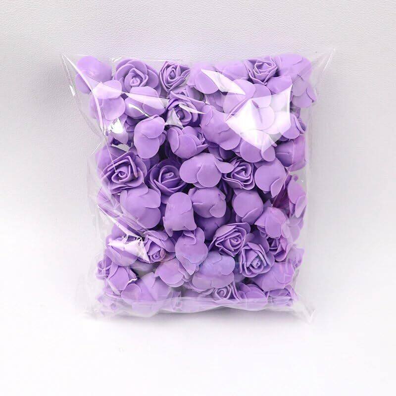 100朵仿真花独角兽白色3点5cm袋包装粉色PE仿真花喜糖盒