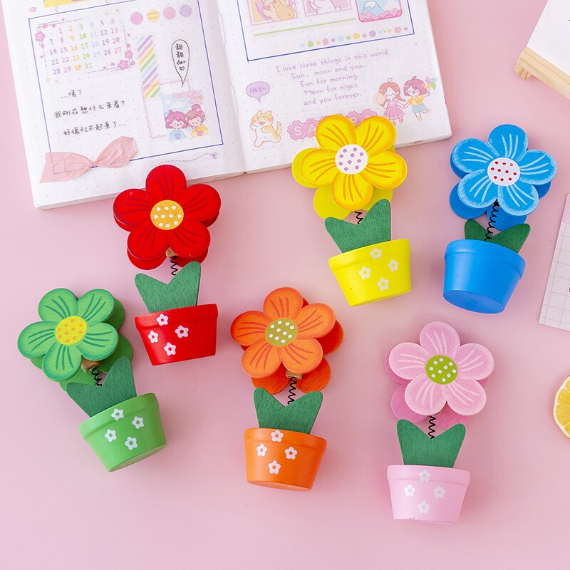 席位夹花朵名片夹创意简约名片夹卡片花朵文艺留言条ins小摆件