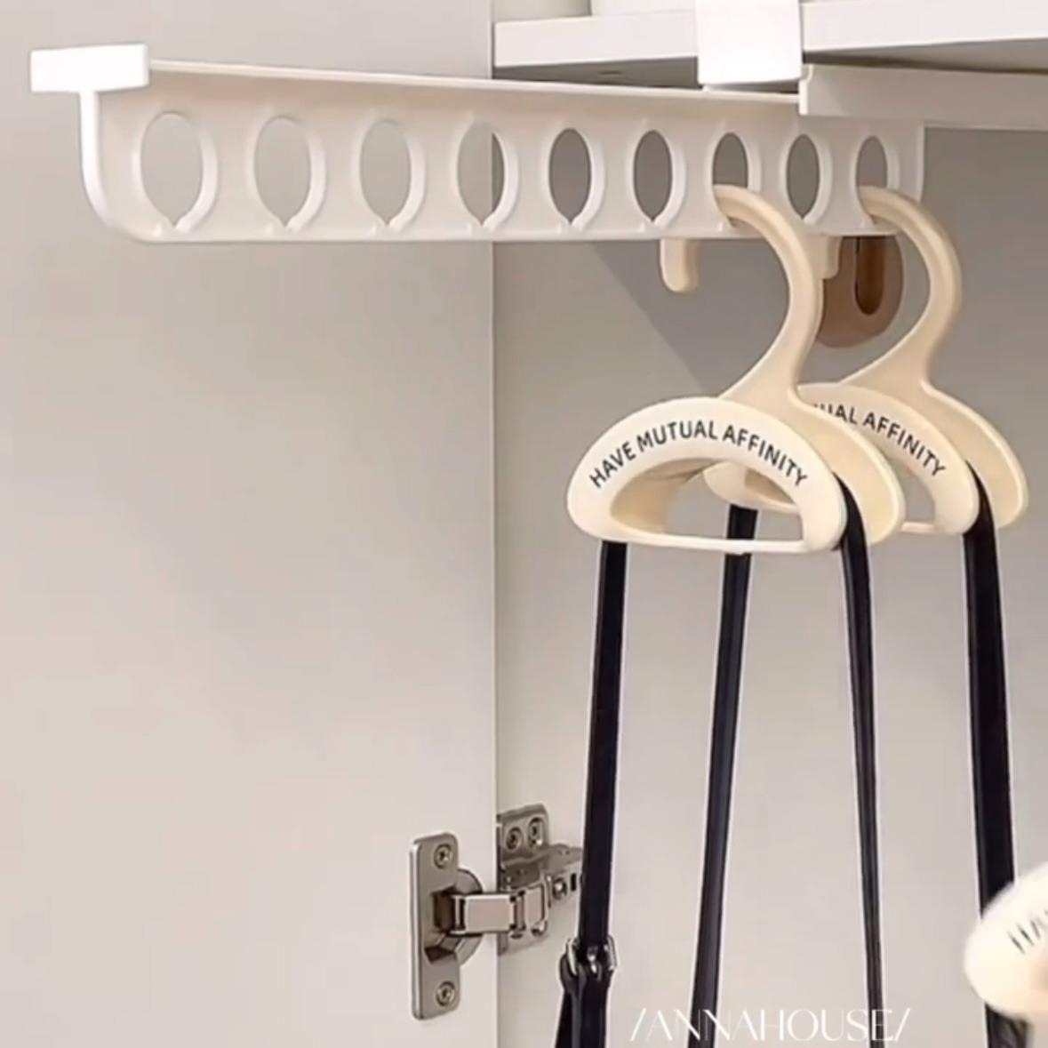 包包挂钩奶油风可叠加丝巾拱形免打孔领带收纳神器衣柜无痕挂架