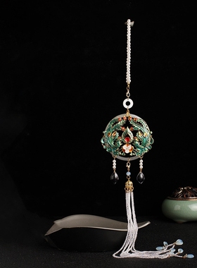 唐装裙2025款男女景泰蓝凤凰吊坠烧蓝腰饰如意锁夏季装饰古装