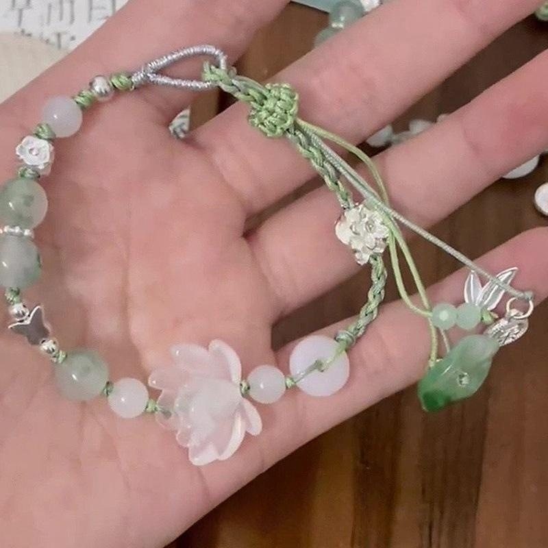礼物荷花甜美流苏手链手绳配饰清冷ins平安锁夏季手工高颜值,饰品/流行首饰/时尚饰品新,手链,淘宝优惠券,粉丝福利购,淘宝优惠卷