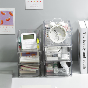 文件架办公室桌面多层收纳书桌书本文具收纳盒收纳架置物架可叠加