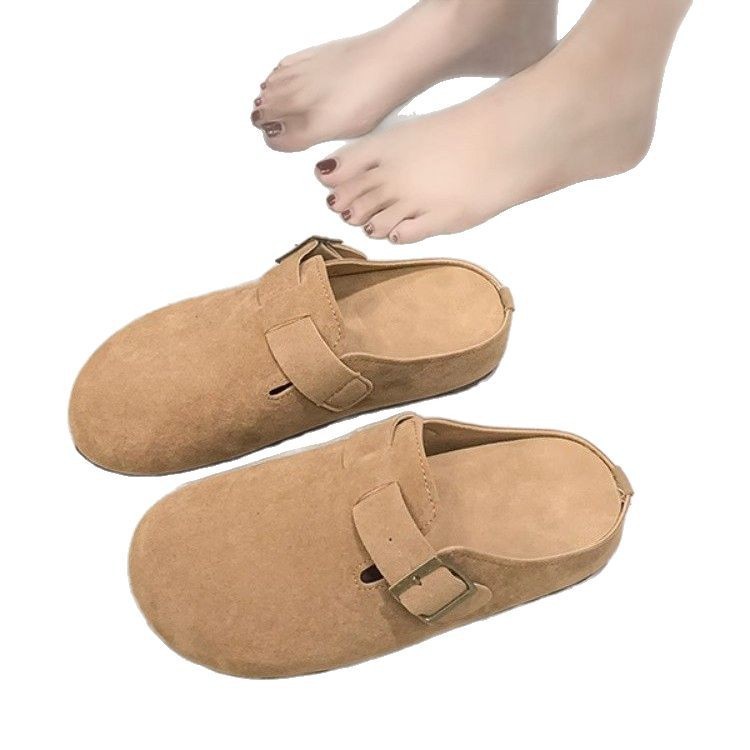 内增高勃肯鞋女2025新款春秋一脚蹬懒人鞋包头半拖鞋女森系单鞋