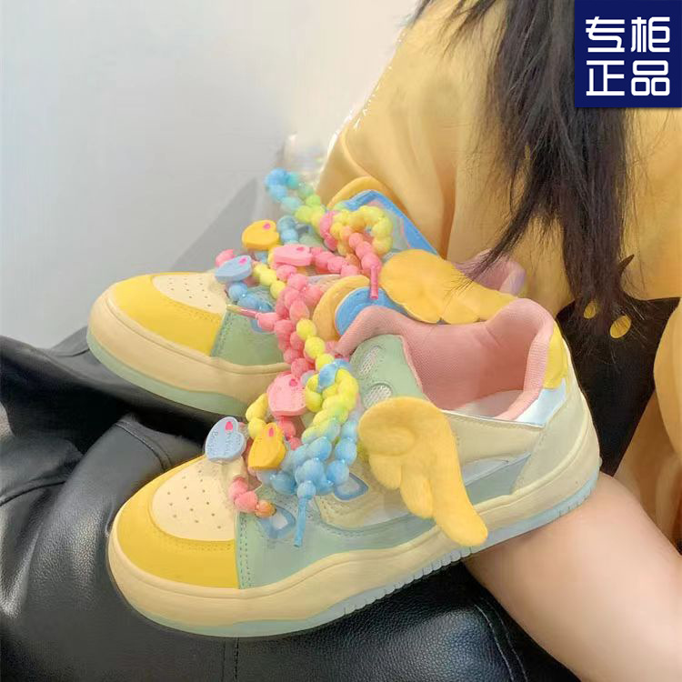美拉德糖果系板鞋女彩色多巴胺滑板鞋秋学生款开学季休闲鞋小白鞋