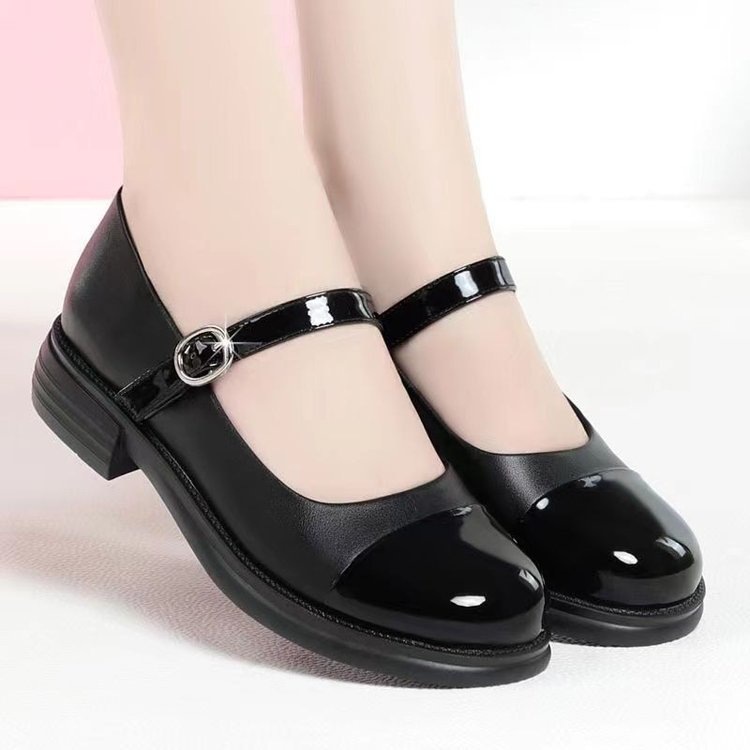 真皮玛丽珍女鞋2025年新款夏秋季软皮软底粗跟圆头单鞋百搭小皮鞋