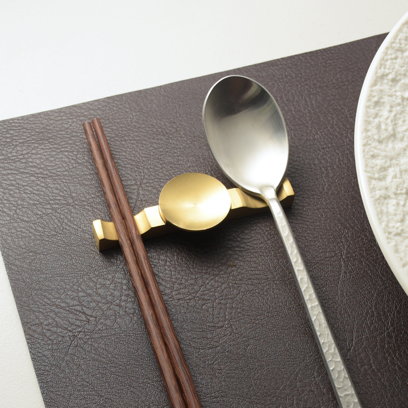 304不锈钢筷子架酒店摆台餐具两用商用筷架筷枕勺子托汤匙架金色