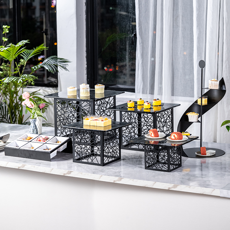 不锈钢点心架水果蛋糕托盘自助餐宴会食物展示架冷餐茶歇甜品摆台