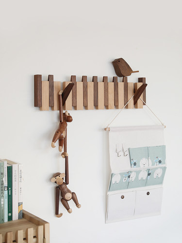 YMZGF翻转黑胡桃木省空间衣挂钩