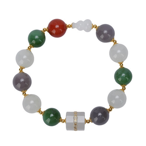 【舒心生日 珠宝狂欢】庙街珠宝和田玉多宝手串（多样性发一）