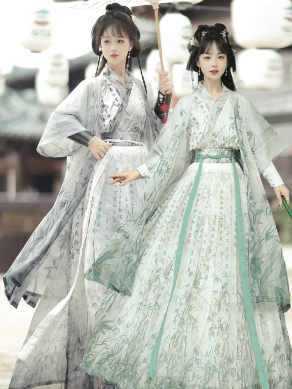 원래 ZHUJIAN 언어 HANFU 남성과 여성을 위한 동일한 스타일 허리 길이 중국 스타일 횡포한 커플 스타일 서예 무술 고대 의상 일상 용도로 다양하게 사용 가능