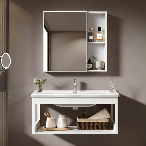 小户型挂墙式洗脸盆柜组合