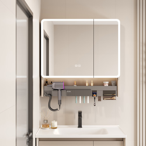 圆弧智能浴室镜柜多功能带灯防雾